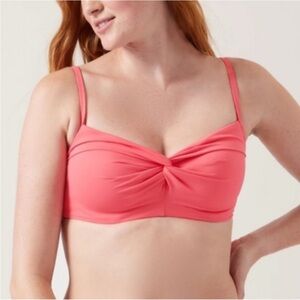 Athleta Hampton Bikini Bra Top (Swim) Size 32B /C in Coral Pink. NWT